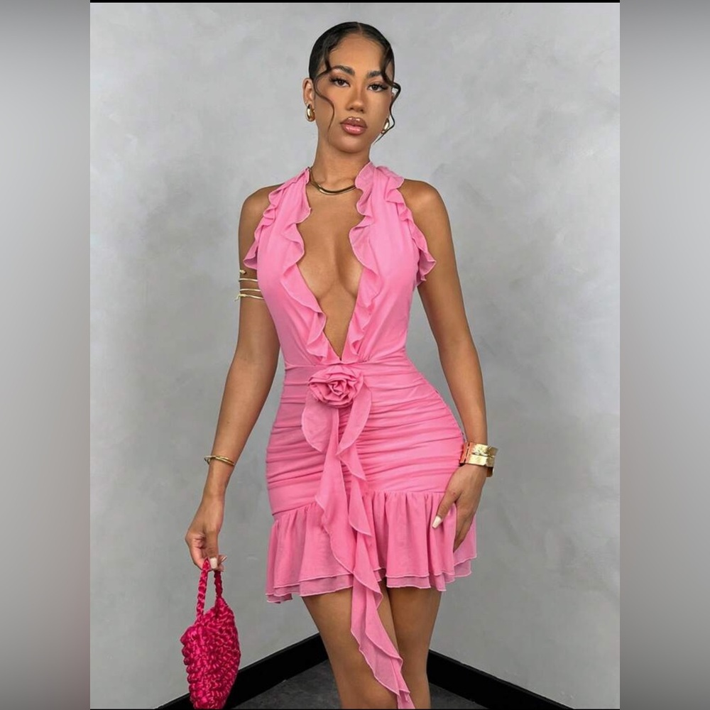 Deep V Mini Dress